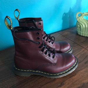 Doc Martens Burgundy Combat Boots